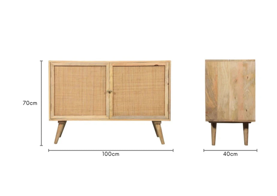 2 Drawer Wooden Sideboard.