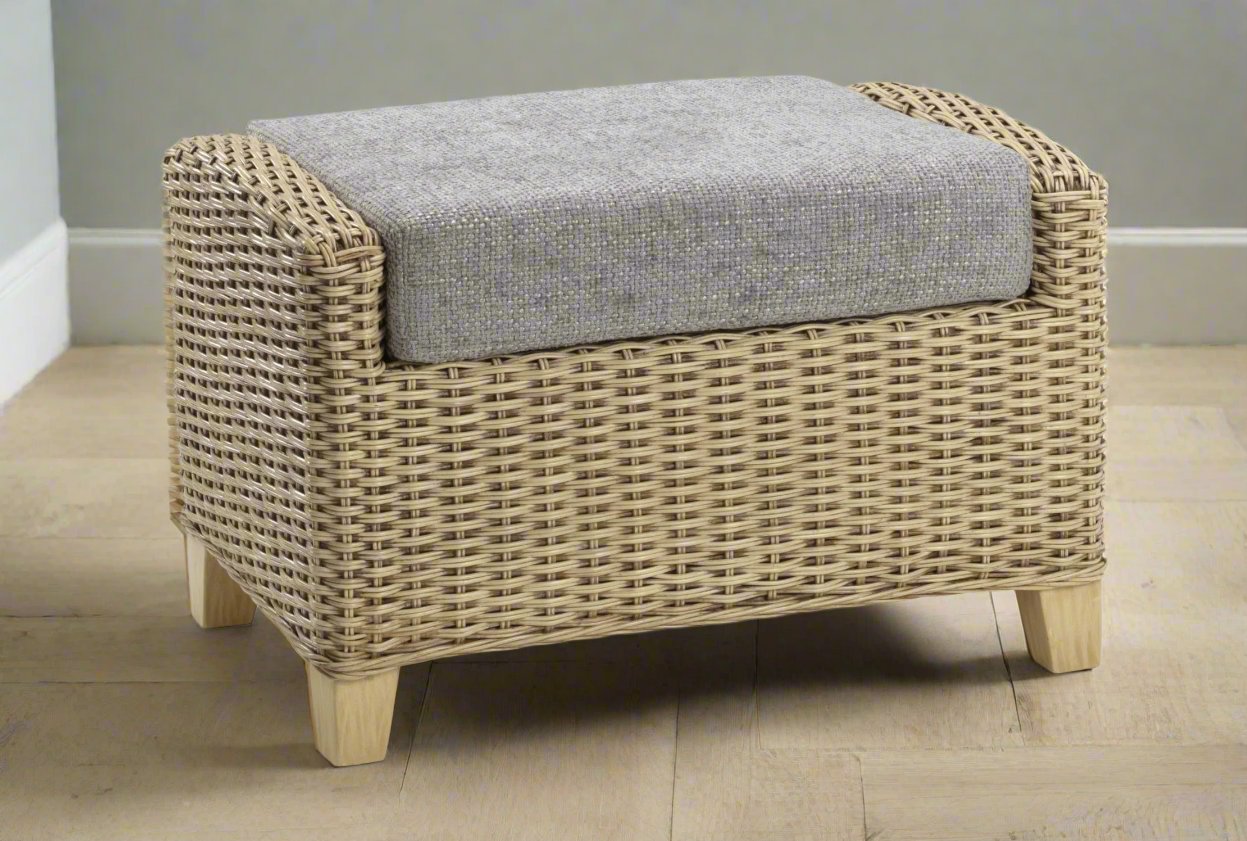 Cane Conservatory Footstool