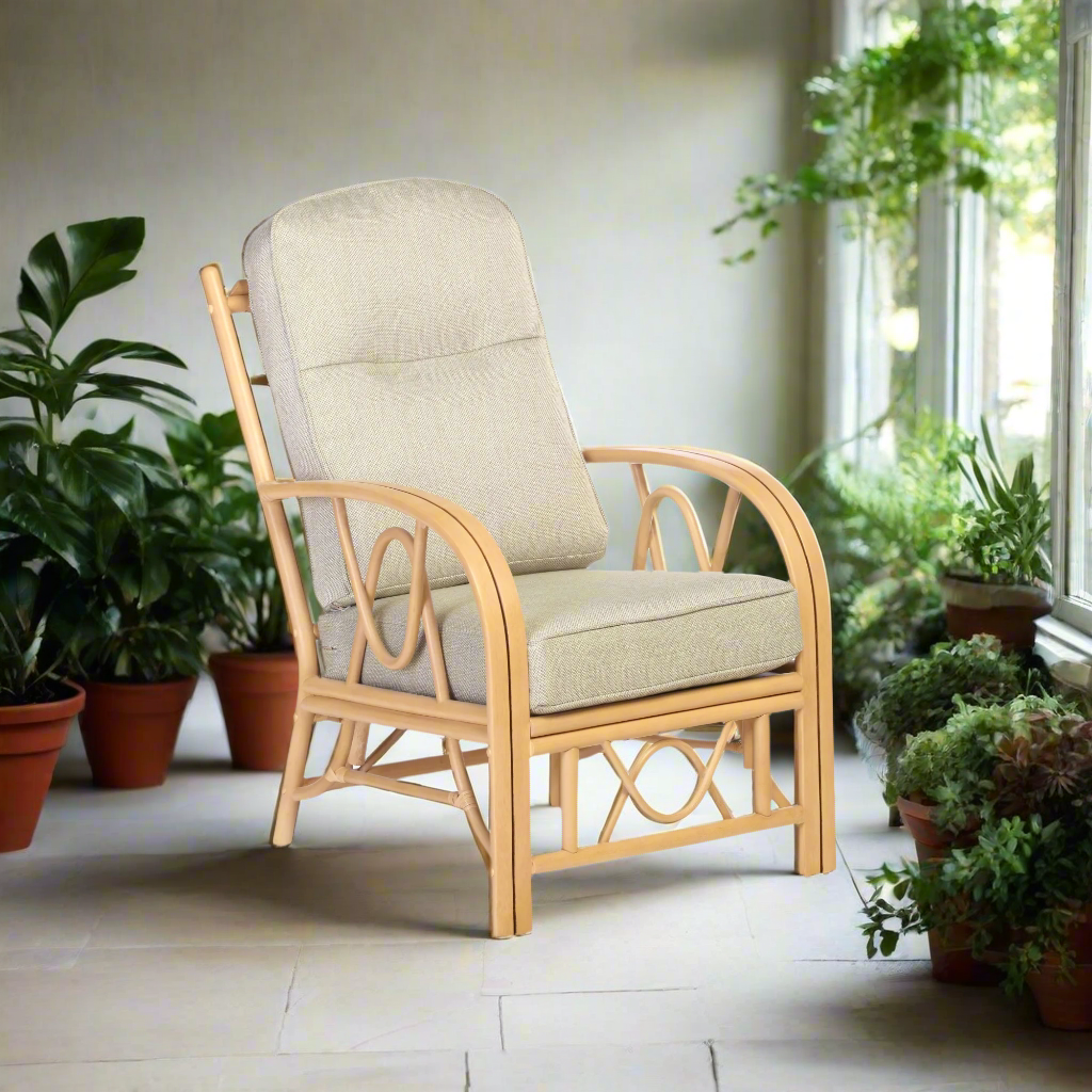 Light Oak Cane Conservatory Belo Chair.