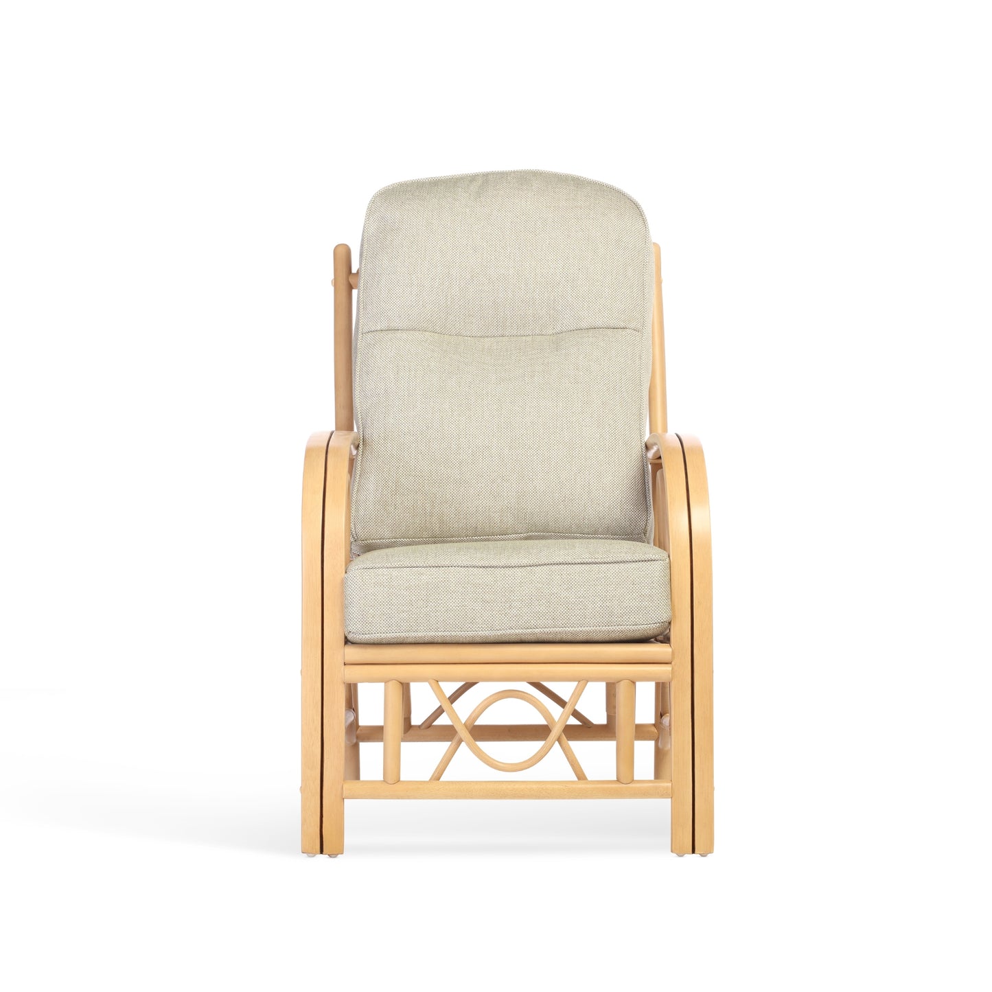 Light Oak Belo Cane Conservatory Armchair.