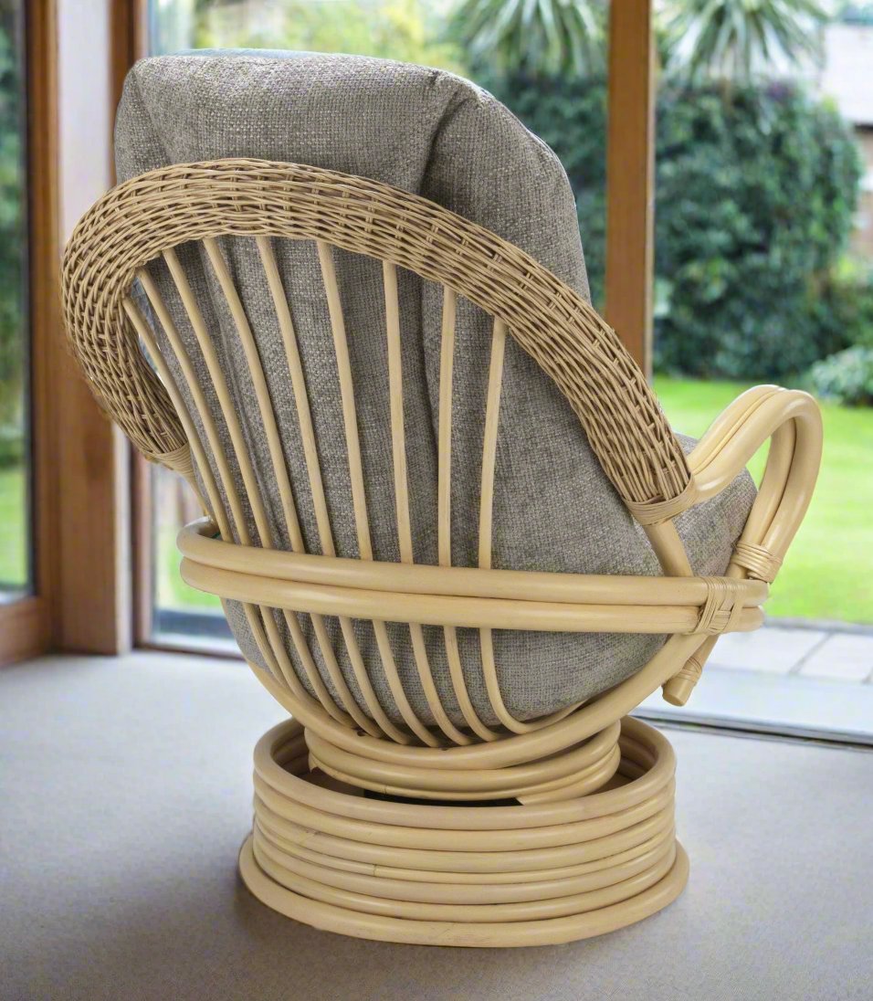 Conservatory Cane Rock Swivel Chair