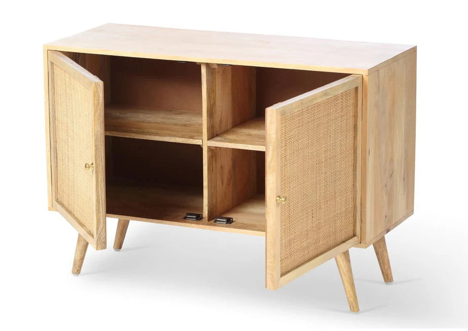 2 Drawer Wooden Sideboard.