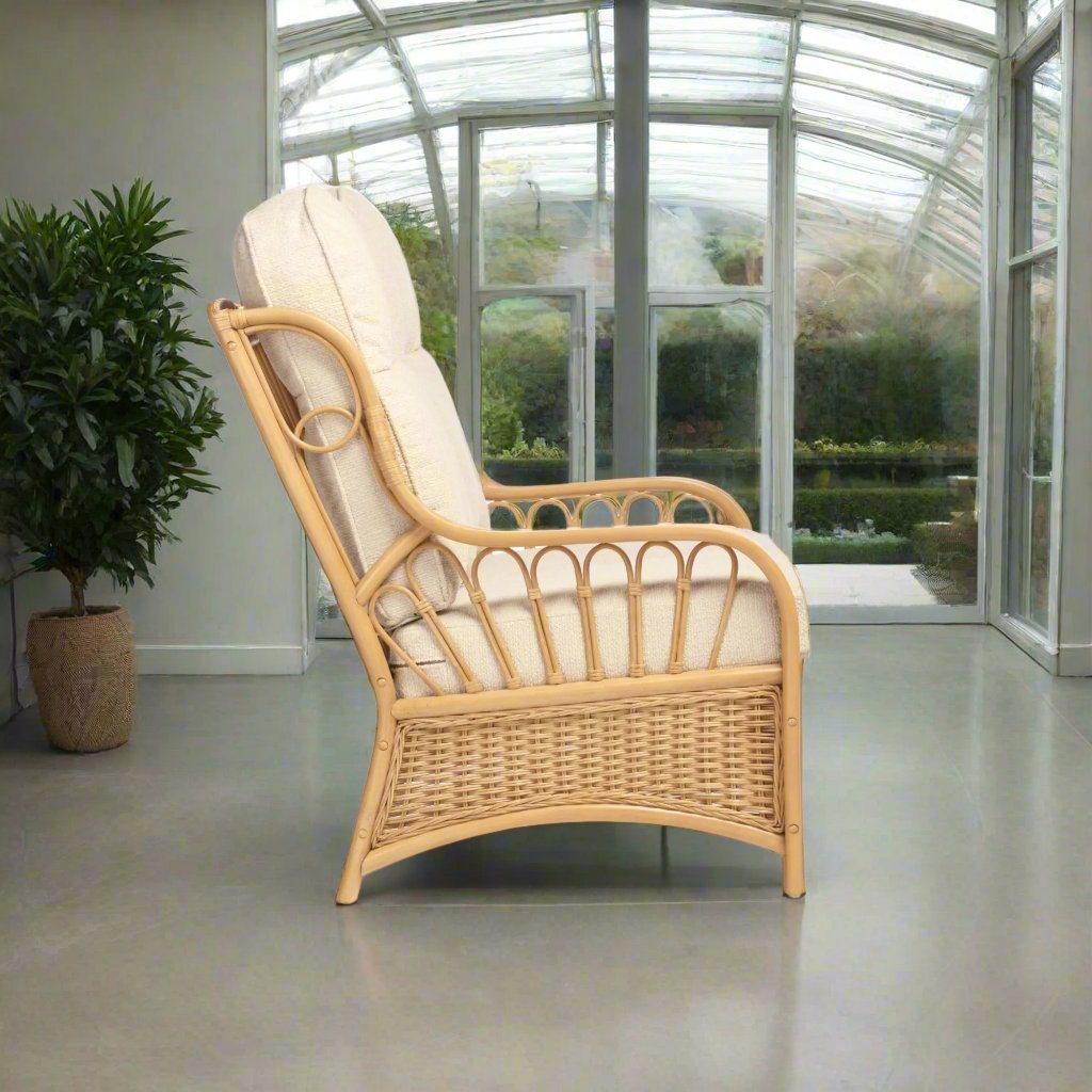 Light Oak Sao Luis Cane Conservatory Armchair.