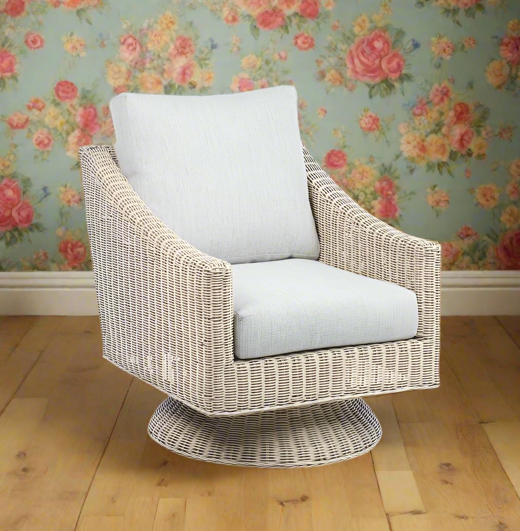 Cane Conservatory Swivel Chair