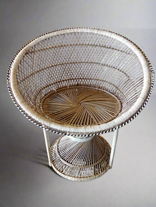 Natural Wicker Rattan Saucer Chair. Ideal for small spaces. Ideal for any room.