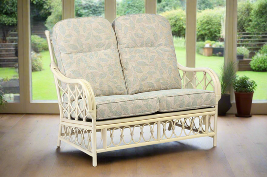 Natural Wash Alegre Cane Conservatory 2 seater Sofa.