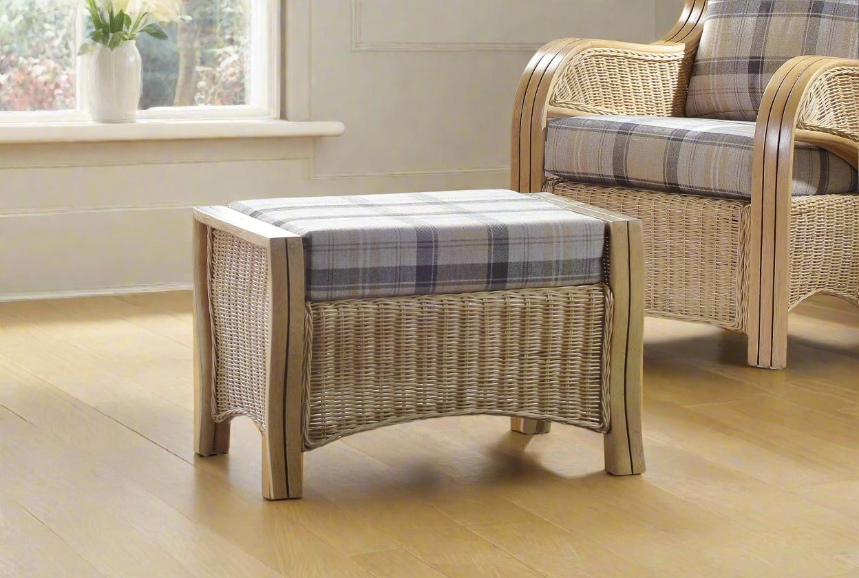 Cane Conservatory Footstool