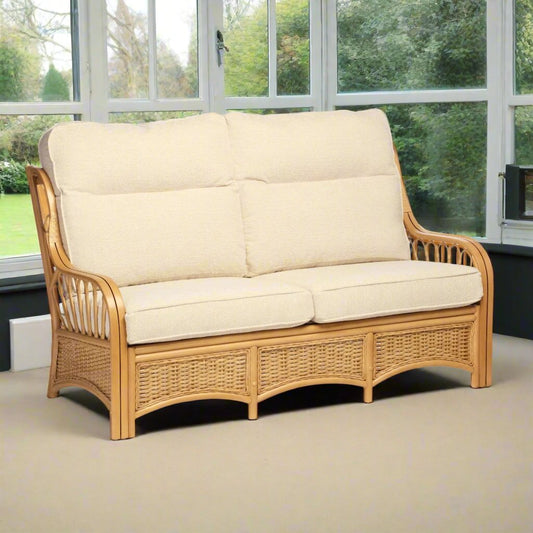 Light Oak Sao Luis Cane Conservatory 3 seater Sofa.