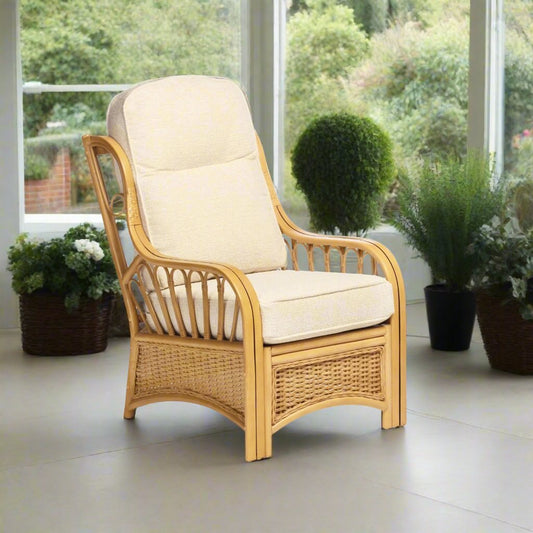 Light Oak Sao Luis Cane Conservatory Armchair.