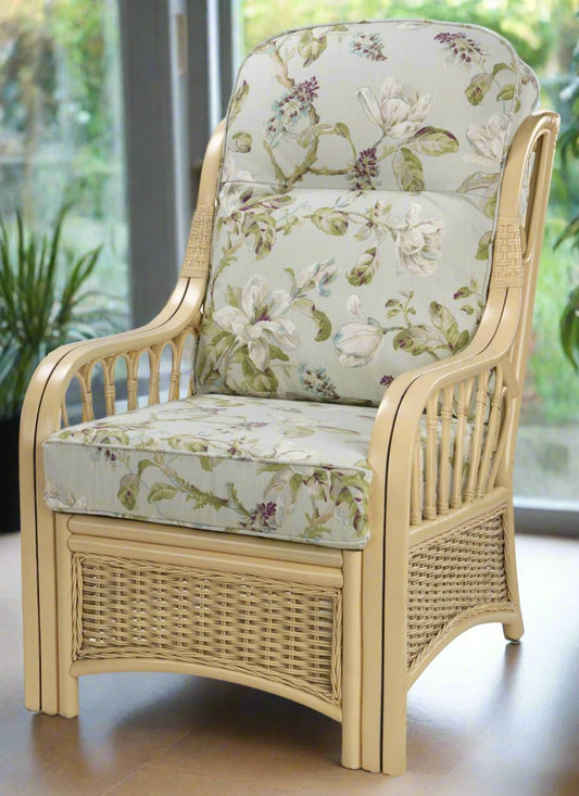 Natural Wash Sao Luis Cane Conservatory Armchair.