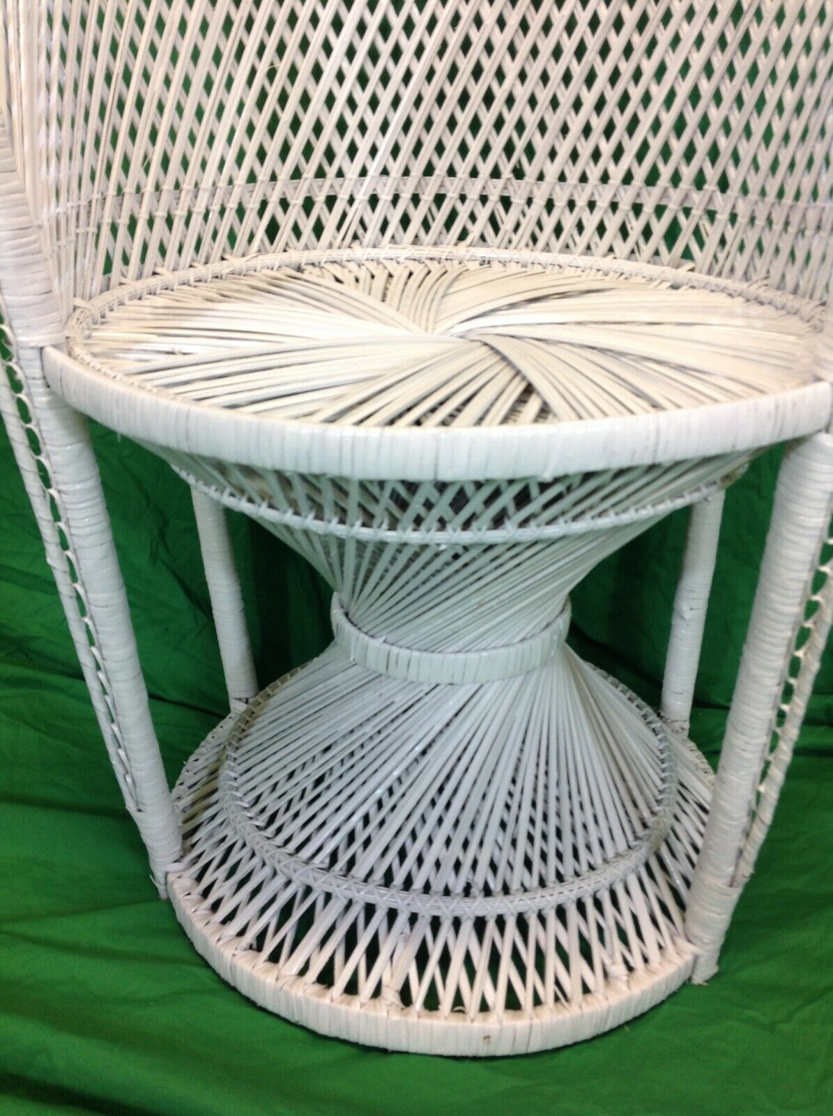 White Wicker, Rattan Princess Peacock Chair. Ideal for small spaces. Ideal for any room.
